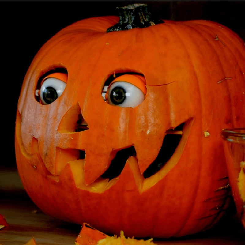 Kids' Halloween Jack O Lantern Pumpkin Decor with Animatronic Moving Eyes for Scary Party Prop