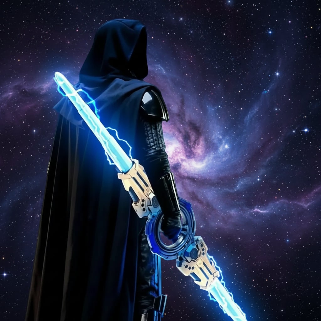 Kids' Halloween Light Up Sword Lightsaber Darth Maul Toy with LED Double Blade Retractable