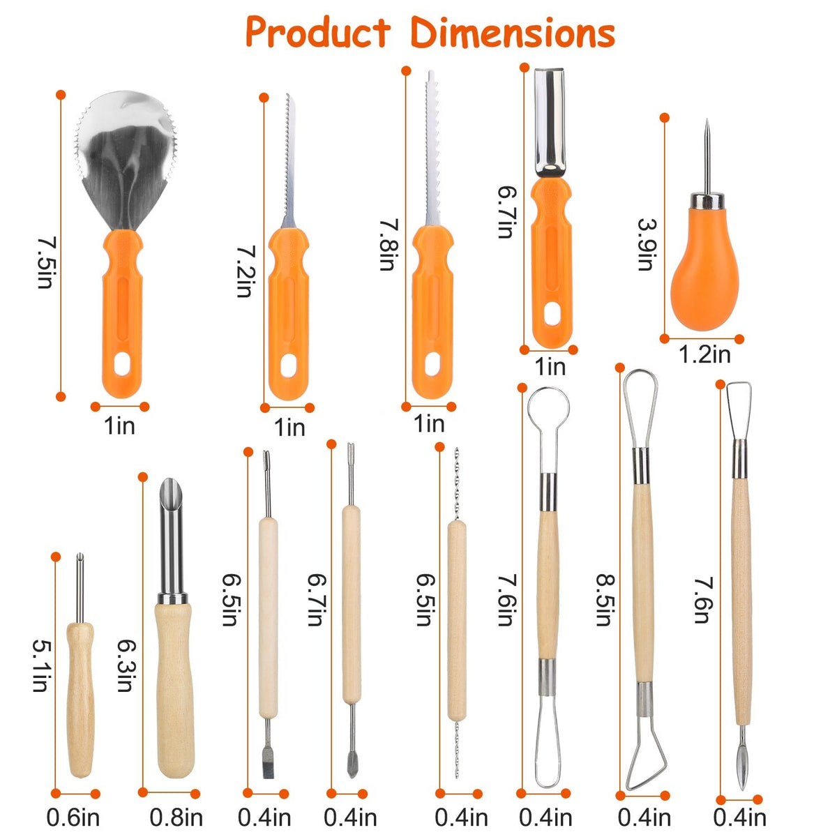 Kids' Halloween Pumpkin Carving Kit and Tools with Stainless Steel Saws and Sculpting for Supplies