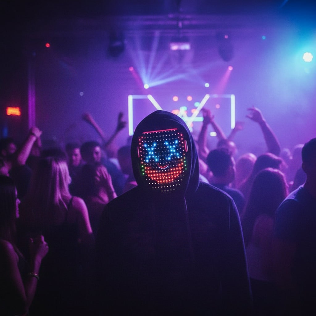 Kids' Halloween Red Light LED Mask with Therapy and Gesture Control for Party Costume and at Home Use