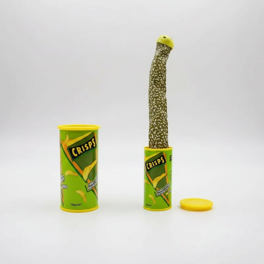 Kids' Halloween Snake in a Can Fake Prank Toy with Spring-Loaded Jumping Surprise for Party Decoration