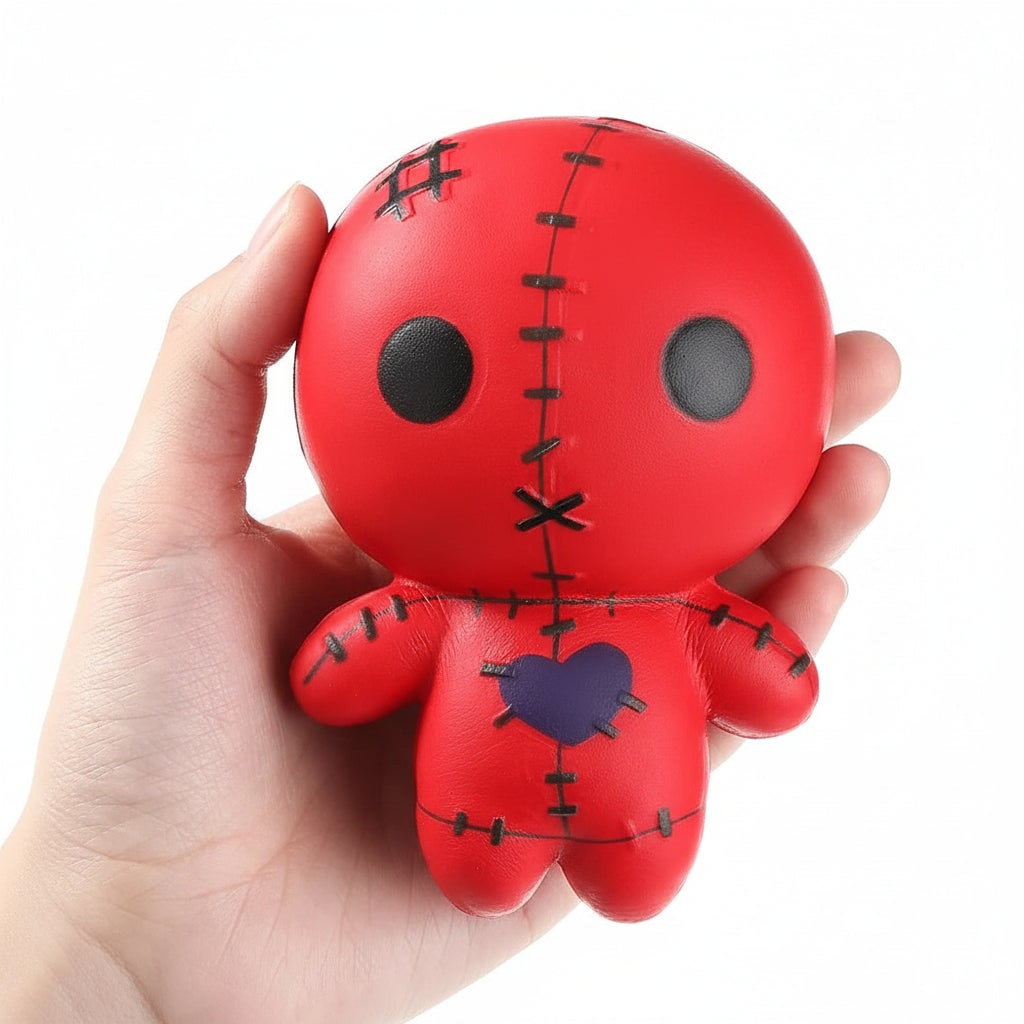 Kids' Halloween Squishy Toy Stress Relief with Slow Rising Foam Voodoo Doll Design and Stitched Details