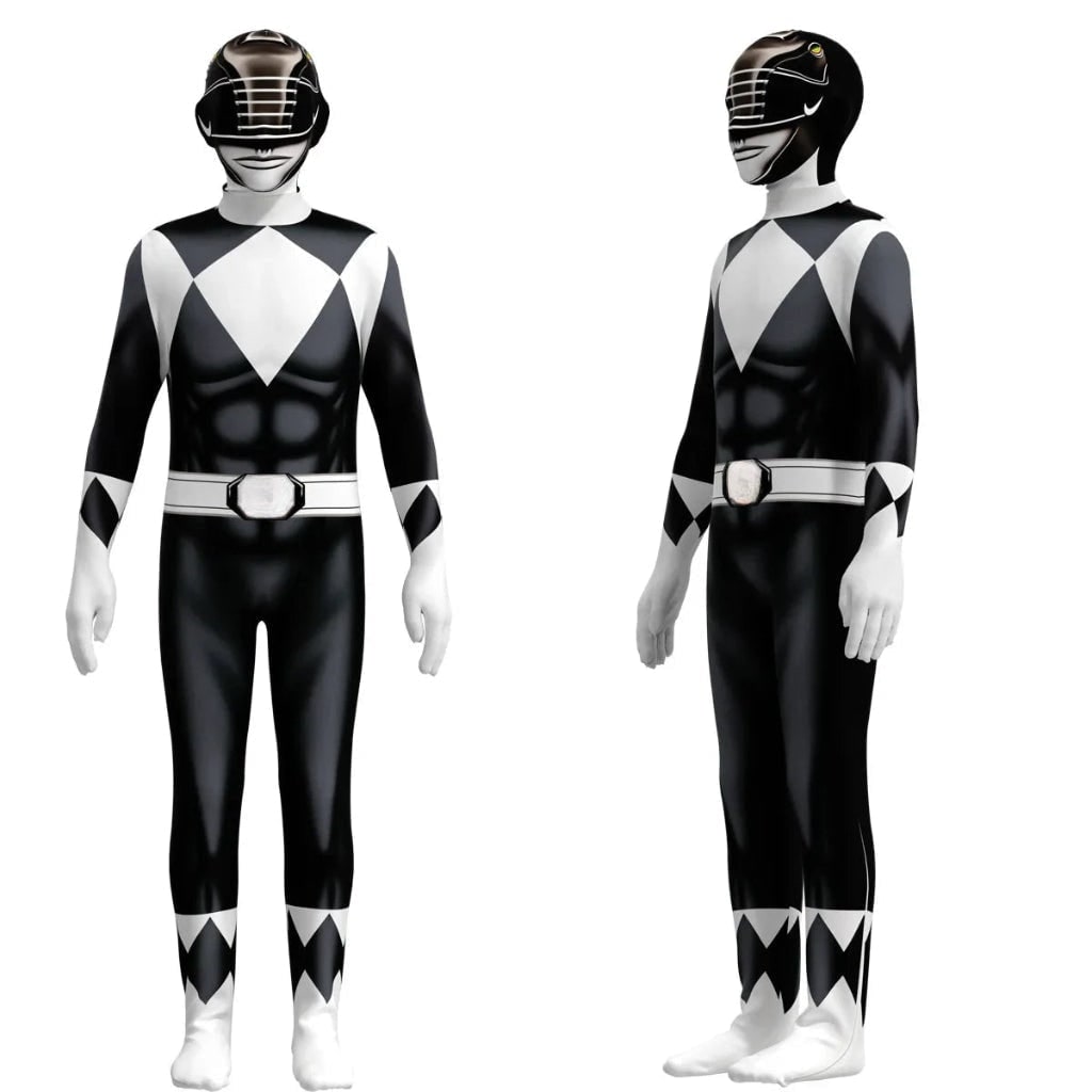Kids' Halloween Superhero Bodysuit Costume with Muscle Print and Full Hood