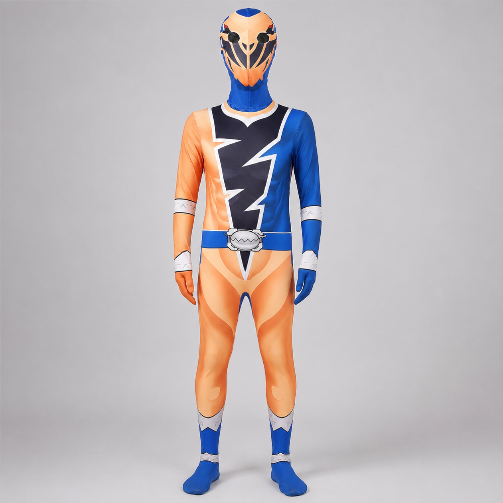 Kids' Halloween Superhero Costume Jumpsuit Dress Up with Lightning Bolt Chest Panel