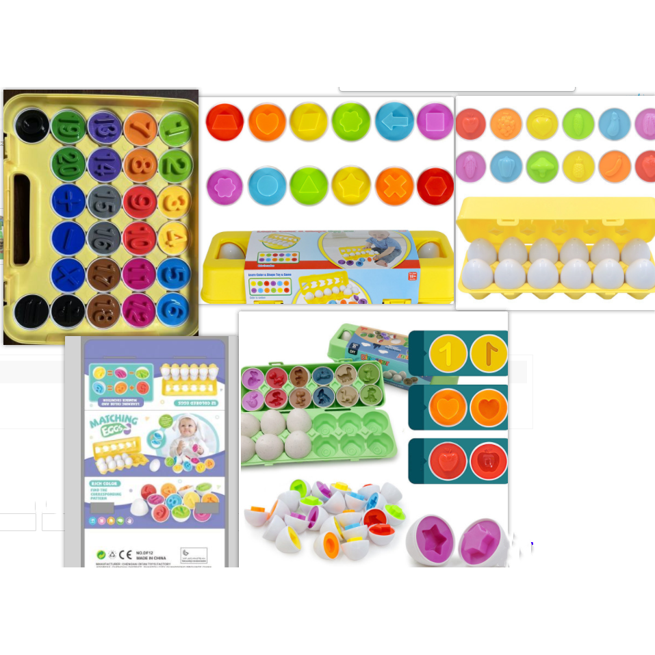 Kids' Matching Eggs Toy with Fine Motor Skills Development Shape Sorting and Carton Storage for Toddlers