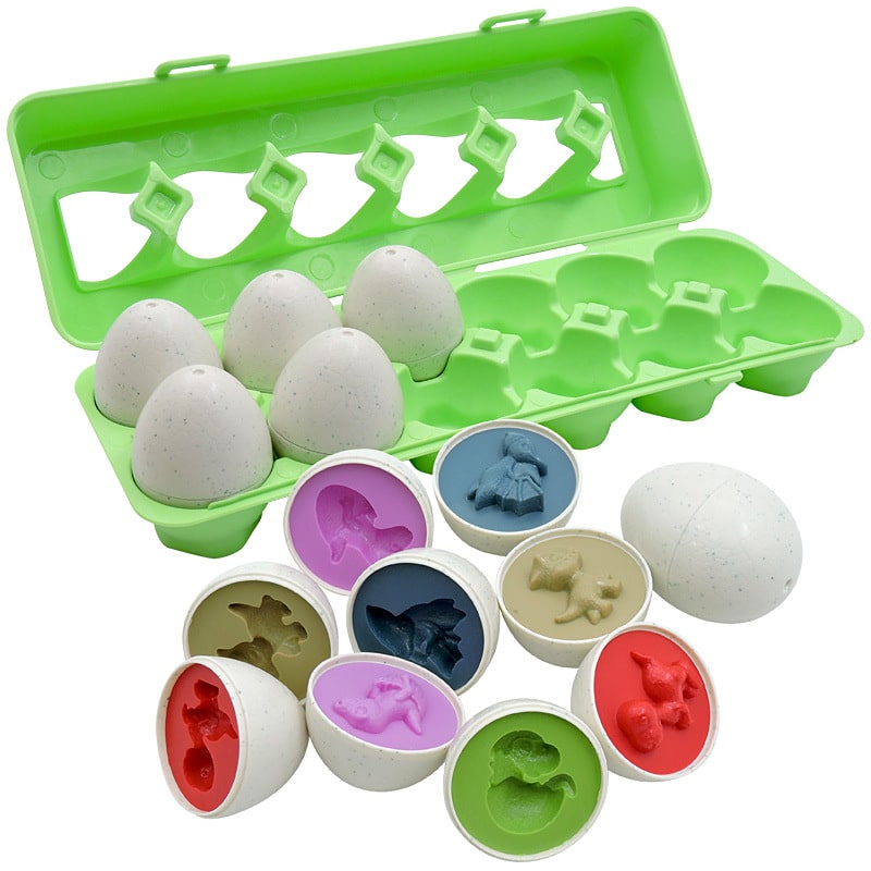 Kids' Matching Eggs Toy with Fine Motor Skills Development Shape Sorting and Carton Storage for Toddlers