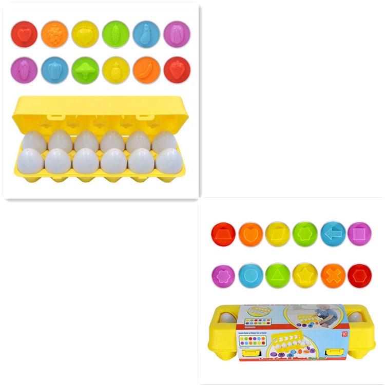 Kids' Matching Eggs Toy with Fine Motor Skills Development Shape Sorting and Carton Storage for Toddlers
