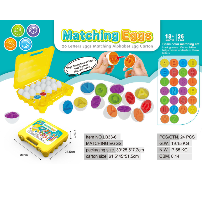 Kids' Matching Eggs Toy with Fine Motor Skills Development Shape Sorting and Carton Storage for Toddlers