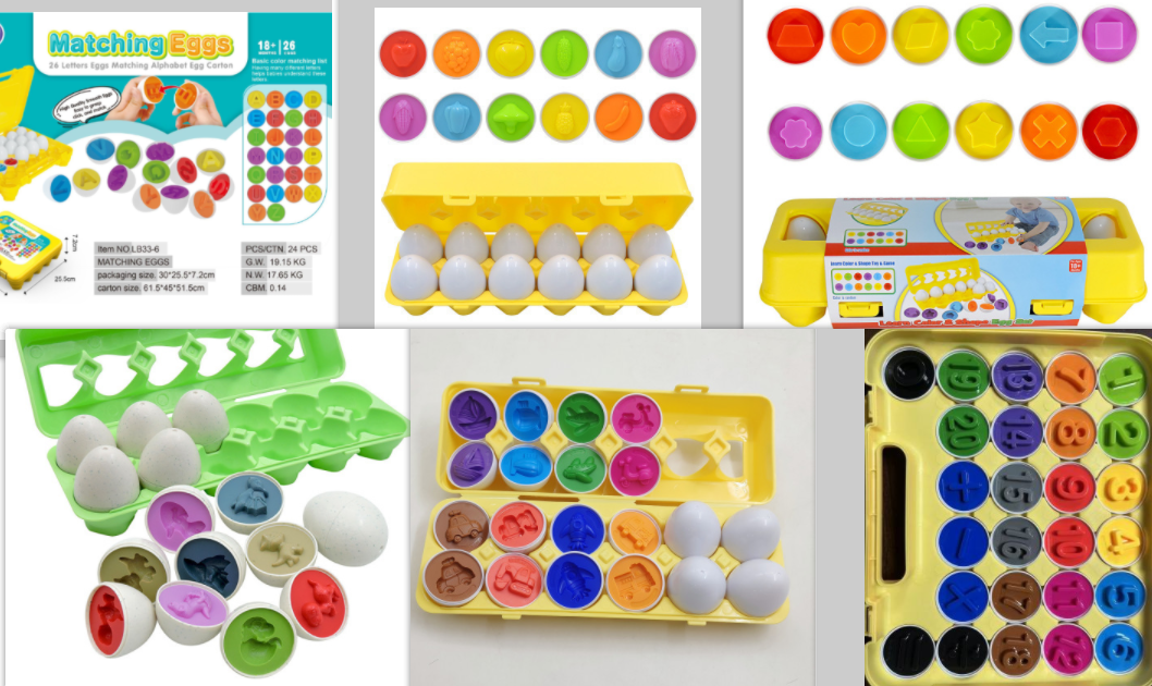 Kids' Matching Eggs Toy with Fine Motor Skills Development Shape Sorting and Carton Storage for Toddlers