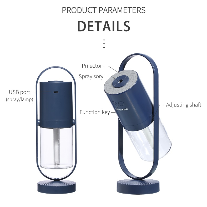 Kids' Mini Ultrasonic Humidifier with LED Projection Night Light and Portable Mist Maker