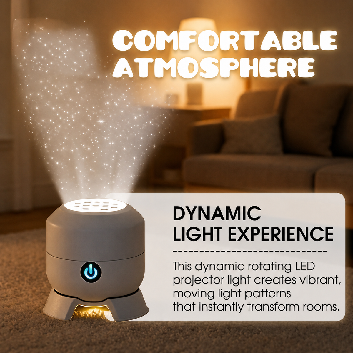 Kids Night Light Projector with Rotating Ocean and Star Patterns Tabletop Ceiling Projection