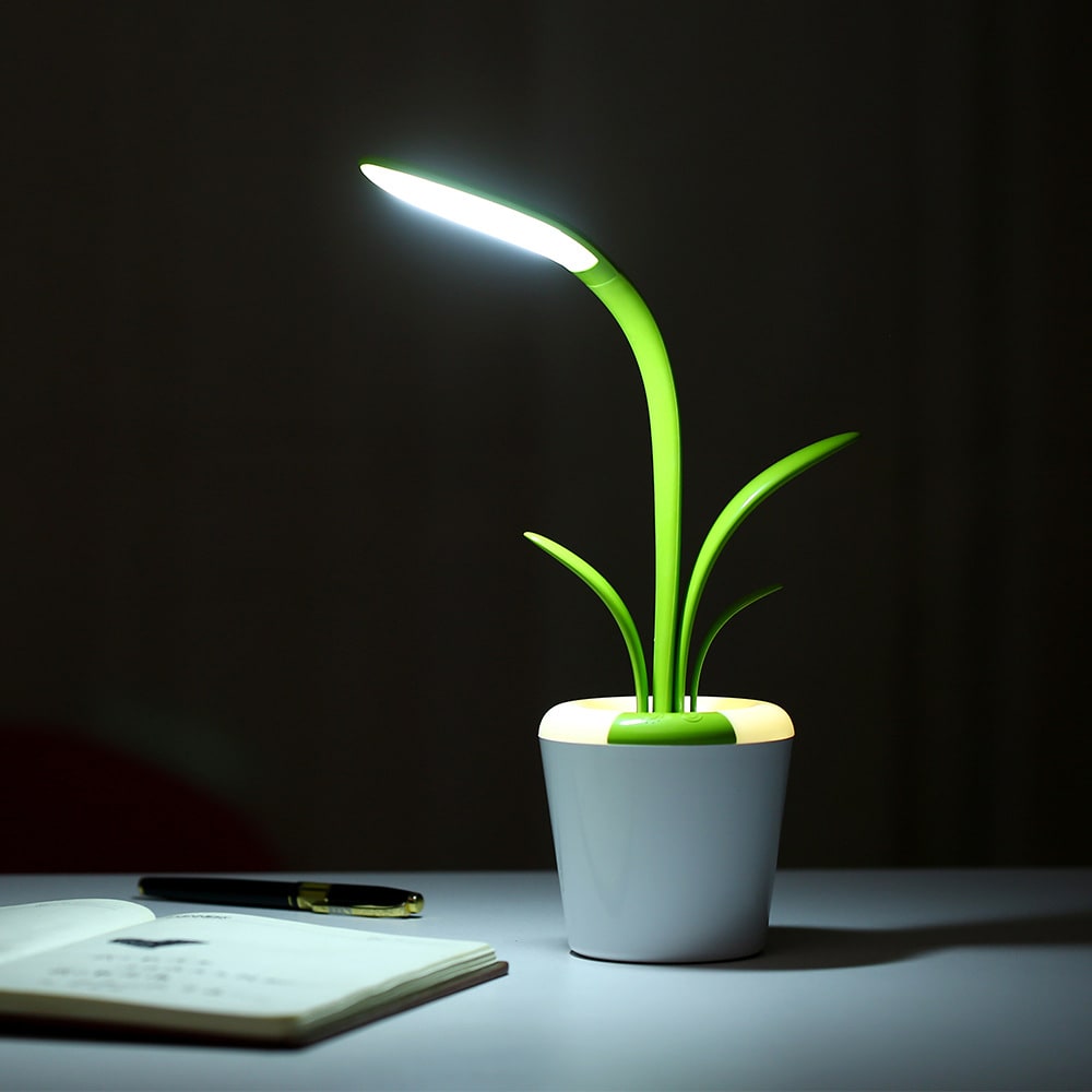 Kids' Plant Desk Lamp with LED Light Flexible Gooseneck Rechargeable Battery and USB Charging