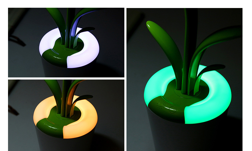 Kids' Plant Desk Lamp with LED Light Flexible Gooseneck Rechargeable Battery and USB Charging