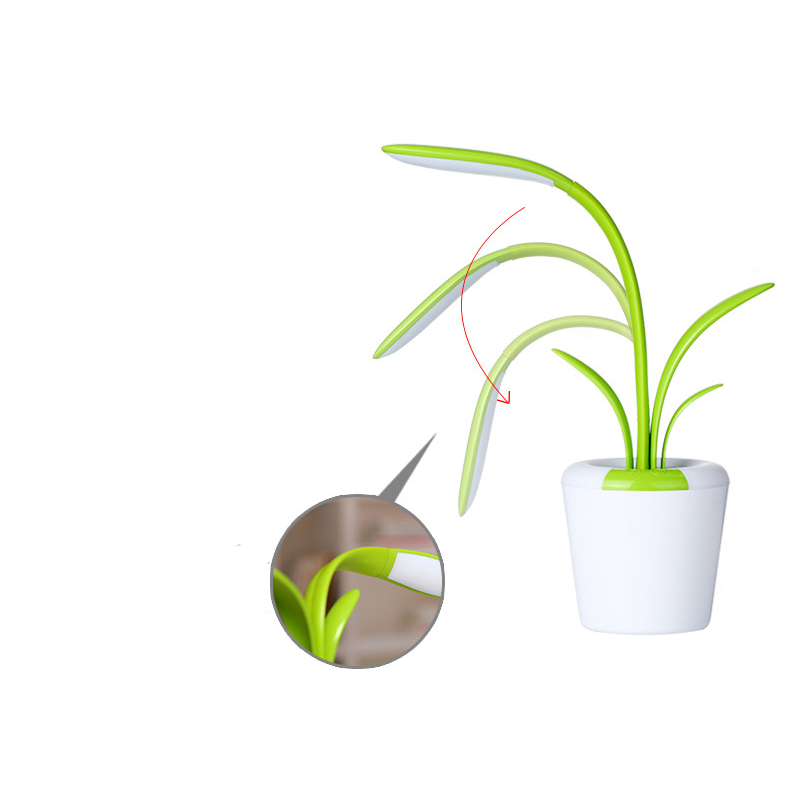 Kids' Plant Desk Lamp with LED Light Flexible Gooseneck Rechargeable Battery and USB Charging