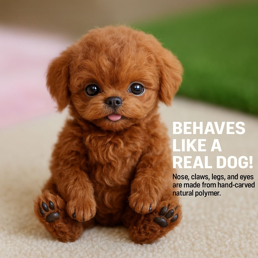 Kids' Realistic Plush Dog Stuffed Animals Toy with Soft Curly Fur and Lifelike Details Walking