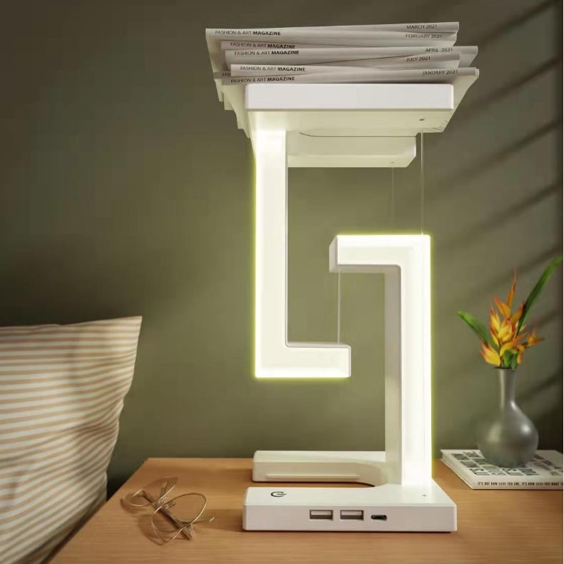 Kids' Rechargeable LED Table Lamp with Battery Operated Tensegrity Floating Design and Pad