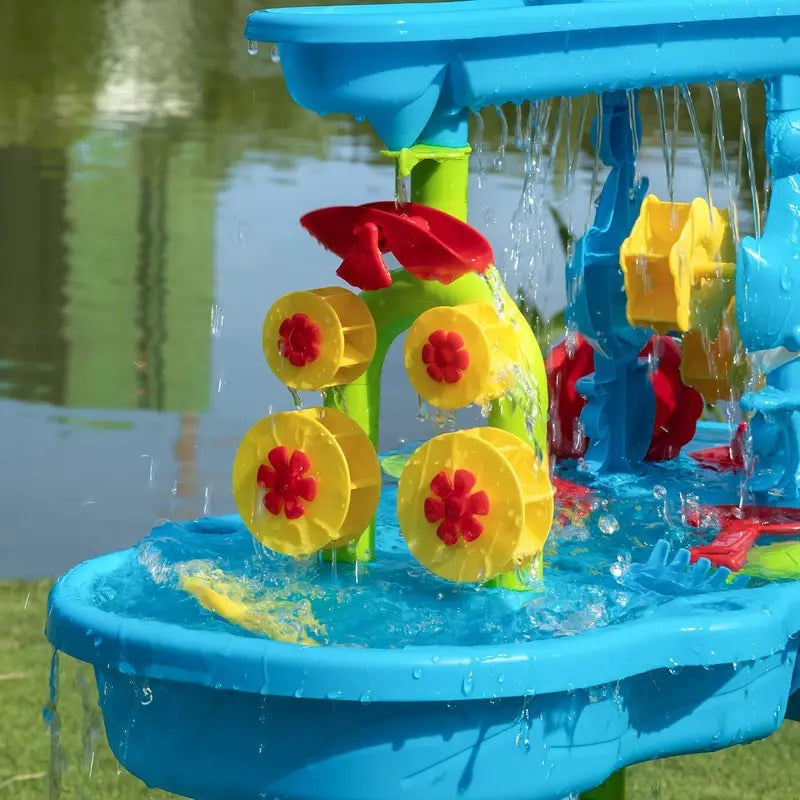 Kids'' Sand and Water Table with 15 Accessories and Multi-Tier Design