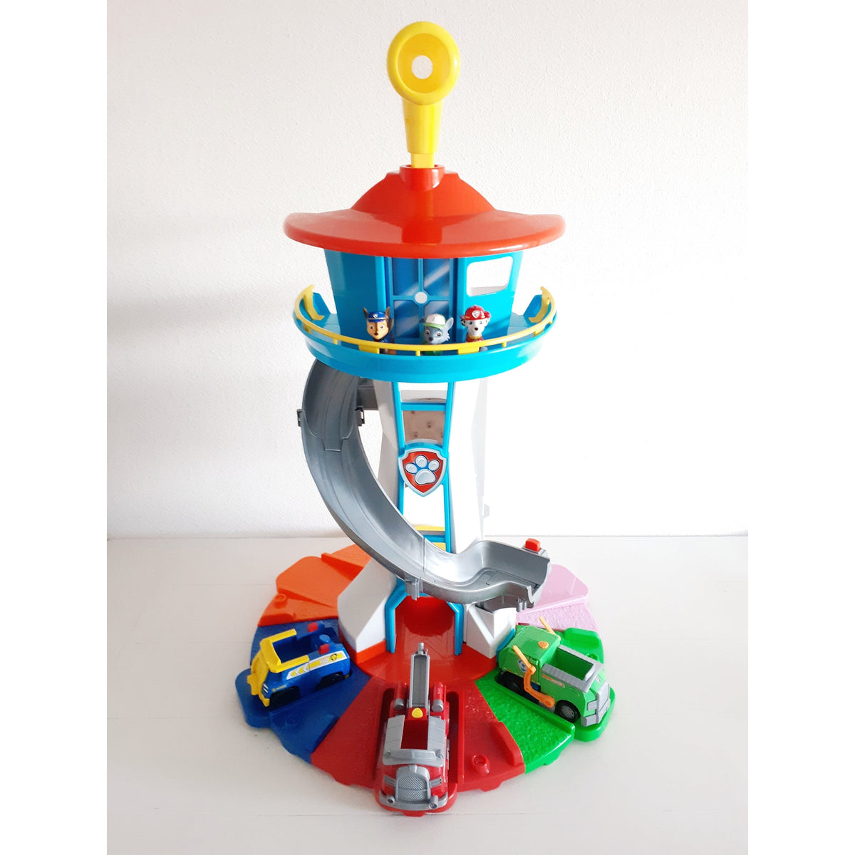 Kids' Toy Set Lookout Tower with Spiral Slide Rotating Periscope and Rescue Vehicles