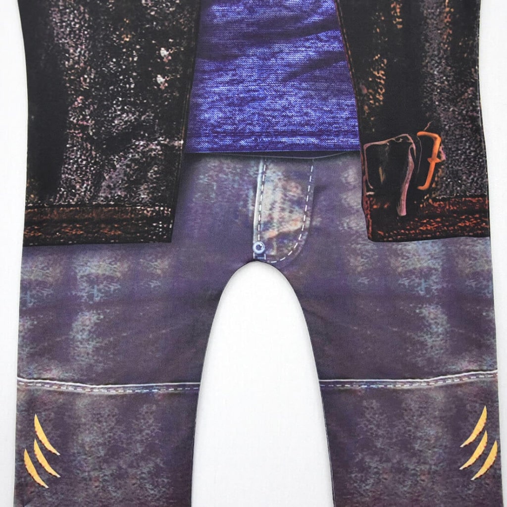 Kids' Werewolf Costume with Zip-Up Closure and Realistic Printed Details
