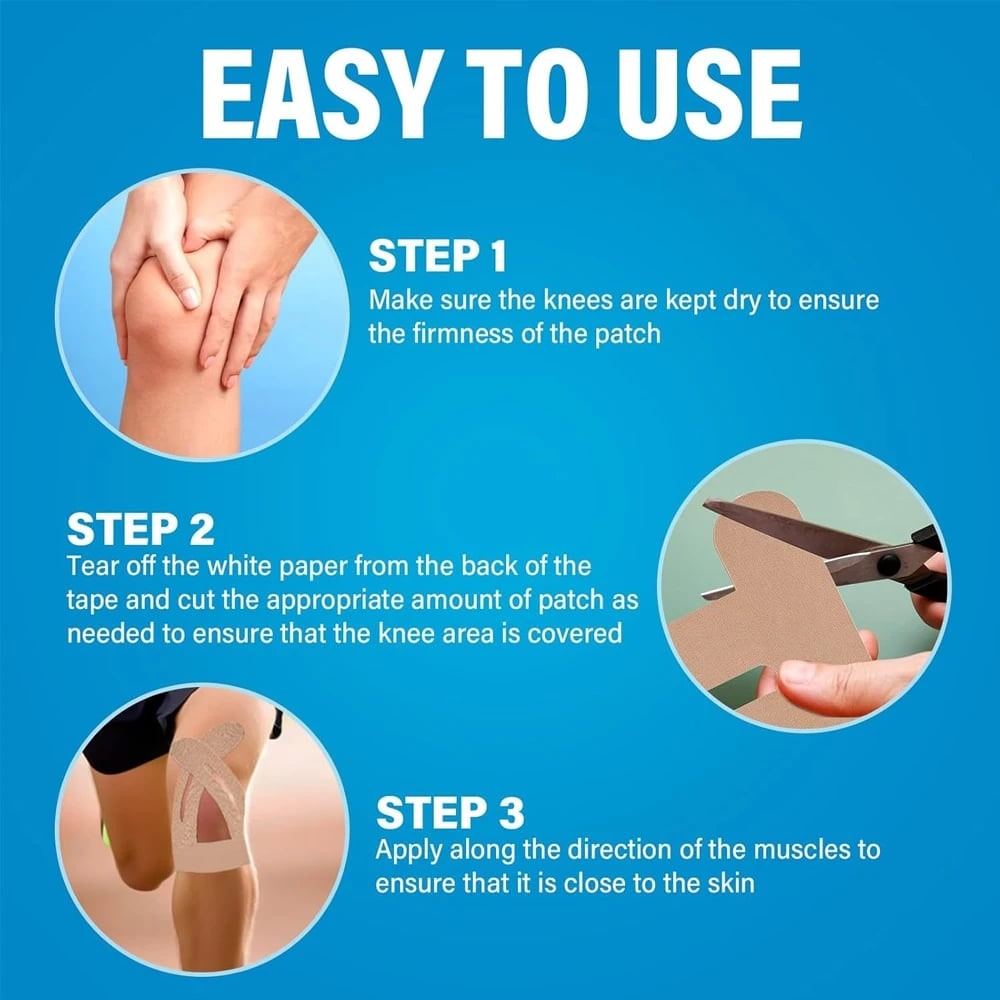 Kinesiology Tape for Knee and Ankle Support with Pre-Cut Strips