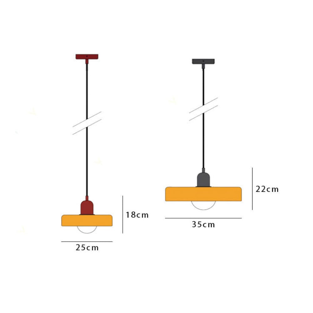 Kitchen Pendant Light Fixture with Adjustable Cord and Glass Disc Shade for Living Room