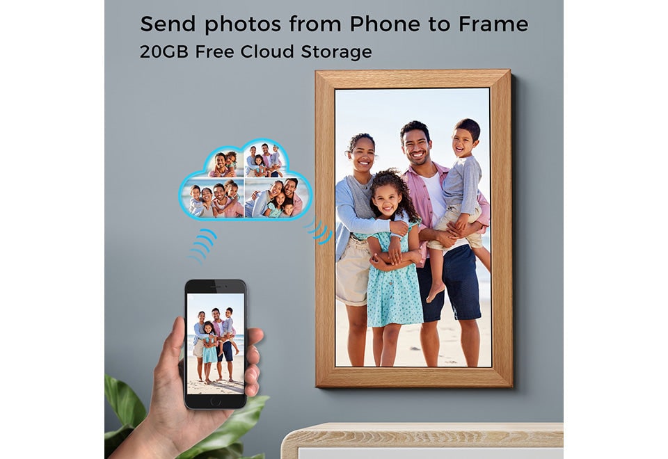 Large Smart Digital Picture Frame with Cloud Photo Sharing and Auto Rotate 11 X 14