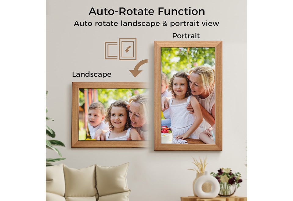 Large Smart Digital Picture Frame with Cloud Photo Sharing and Auto Rotate 11 X 14