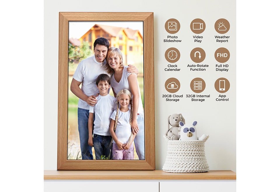 Large Smart Digital Picture Frame with Cloud Photo Sharing and Auto Rotate 11 X 14