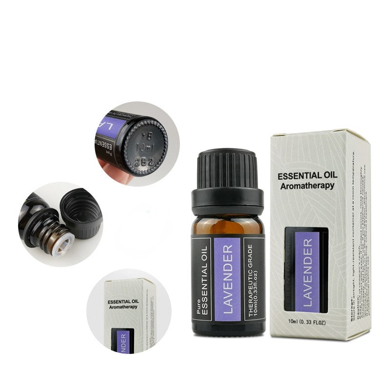 Lavender Aromatherapy Essential Oil 100% Pure with 10ml Amber Glass Bottle Aroma
