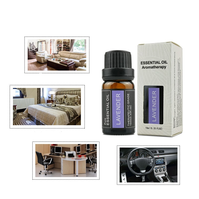 Lavender Aromatherapy Essential Oil 100% Pure with 10ml Amber Glass Bottle Aroma