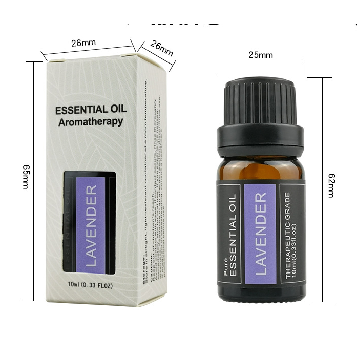 Lavender Aromatherapy Essential Oil 100% Pure with 10ml Amber Glass Bottle Aroma