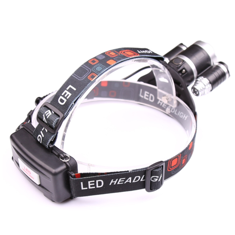 LED Headlamp Rechargeable with Zoomable Brightest Light and Adjustable Headband Red