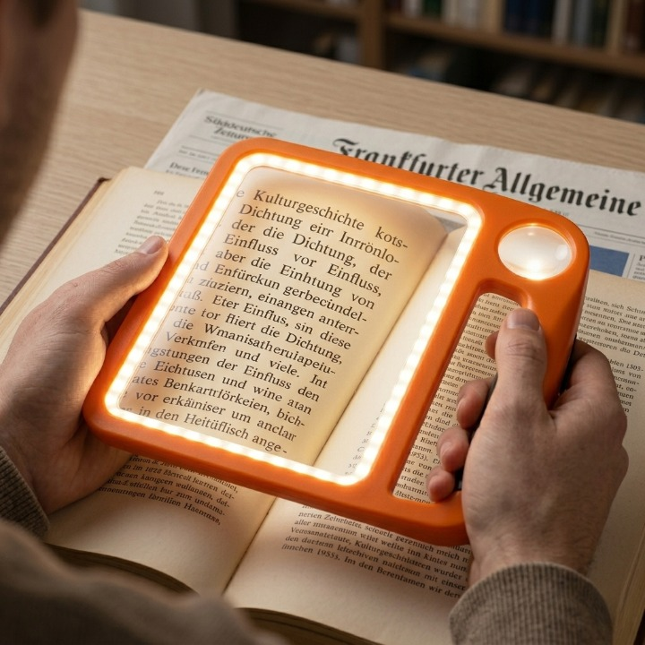 LED Magnifying Glass with Light and Handheld Design for Reading with Dual Lenses