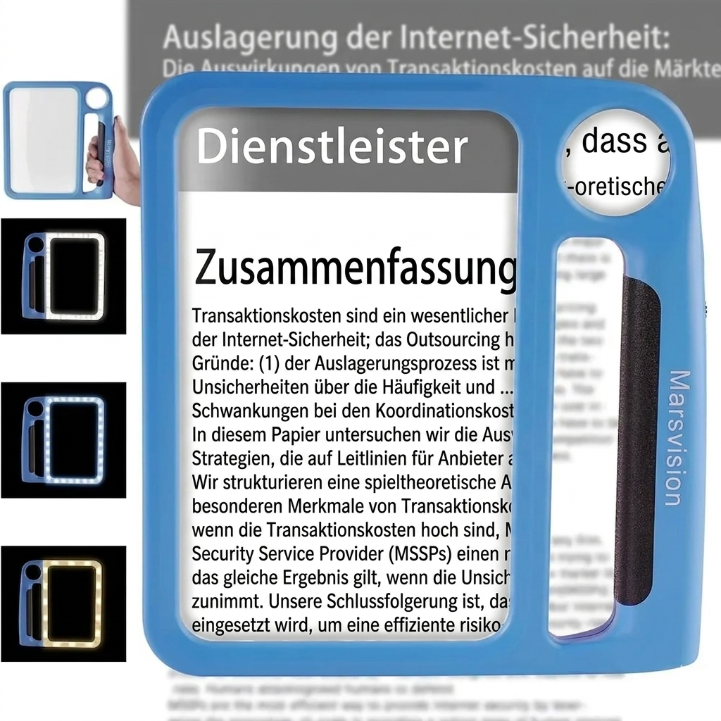 LED Magnifying Glass with Light and Handheld Design for Reading with Dual Lenses