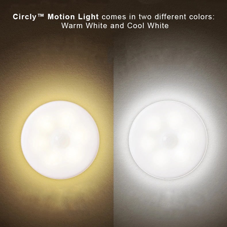 LED Motion Sensor Light Activated Detection Wireless Magnetic Puck Warm White