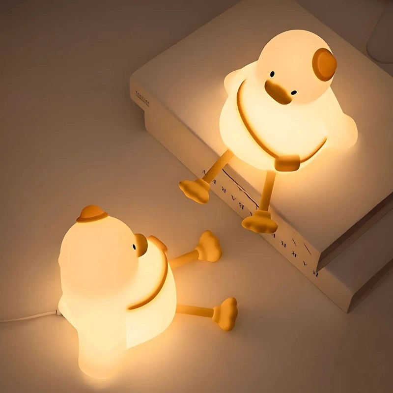 LED Night Light Rechargeable Silicone Portable Squishy Animal Warm White