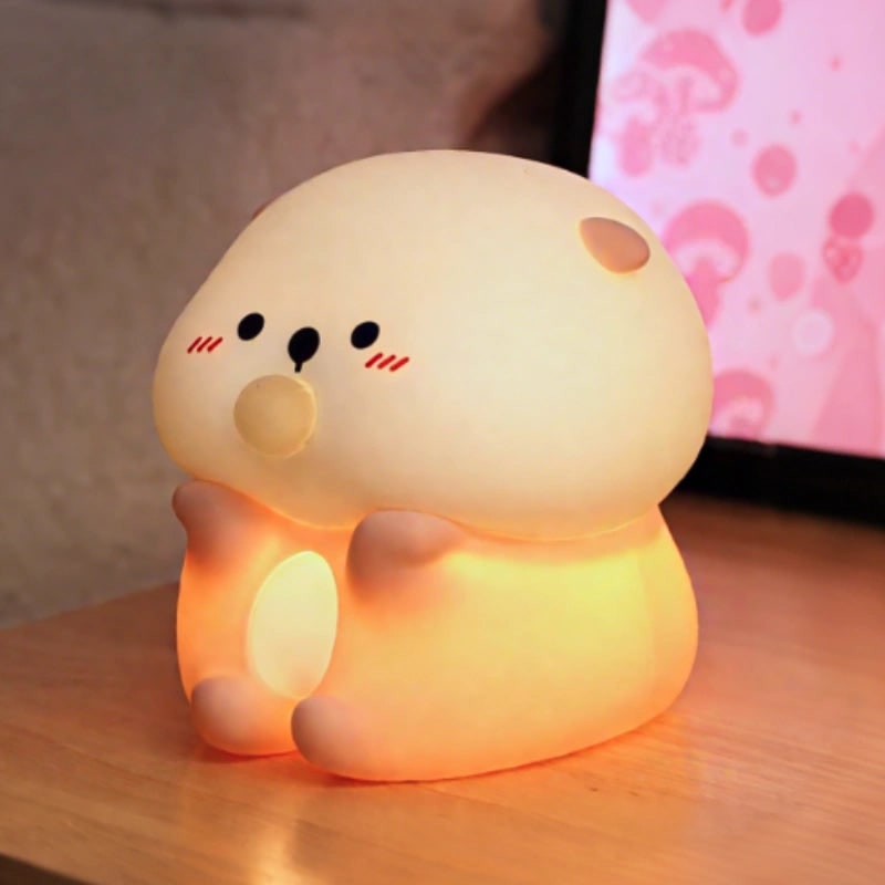 LED Night Light Rechargeable Silicone Portable Squishy Animal Warm White