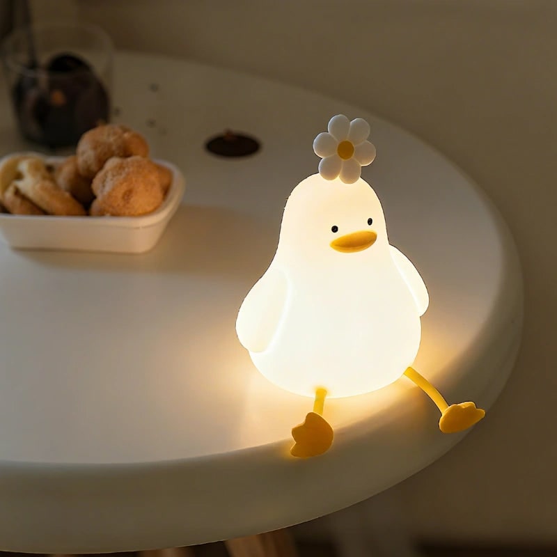 LED Night Light Rechargeable Silicone Portable Squishy Animal Warm White