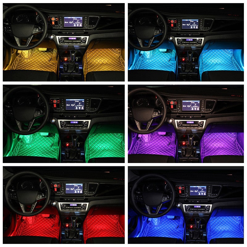 LED Strip Lights for Car Interior with Remote Control and Music Sync Ambient Lighting