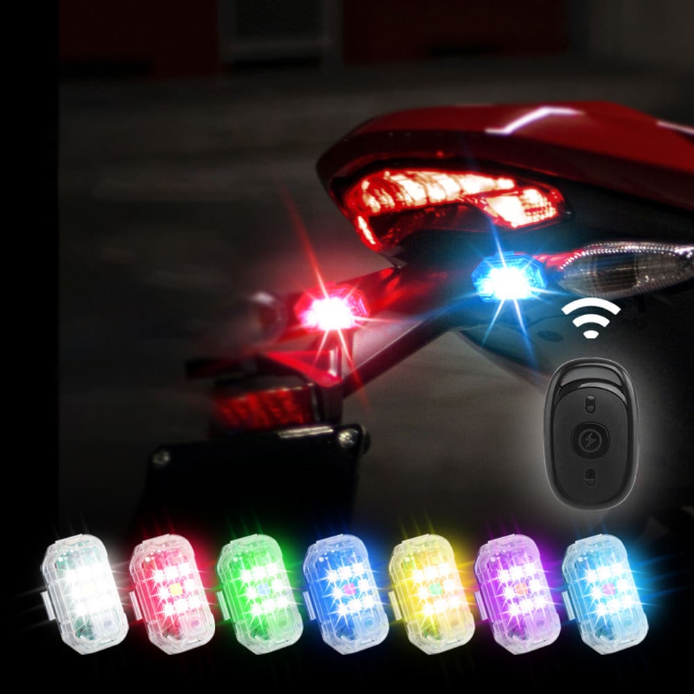 LED Strobe Light Wireless Remote Control Waterproof Motorcycle Tail Warning