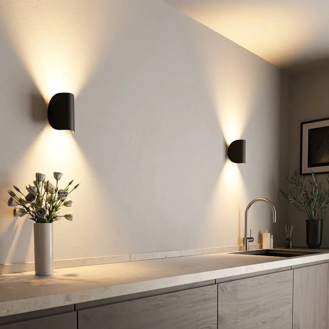 LED Wall Sconce Light with Up and Down Lighting for Bedroom and Living Room Outdoor Lantern