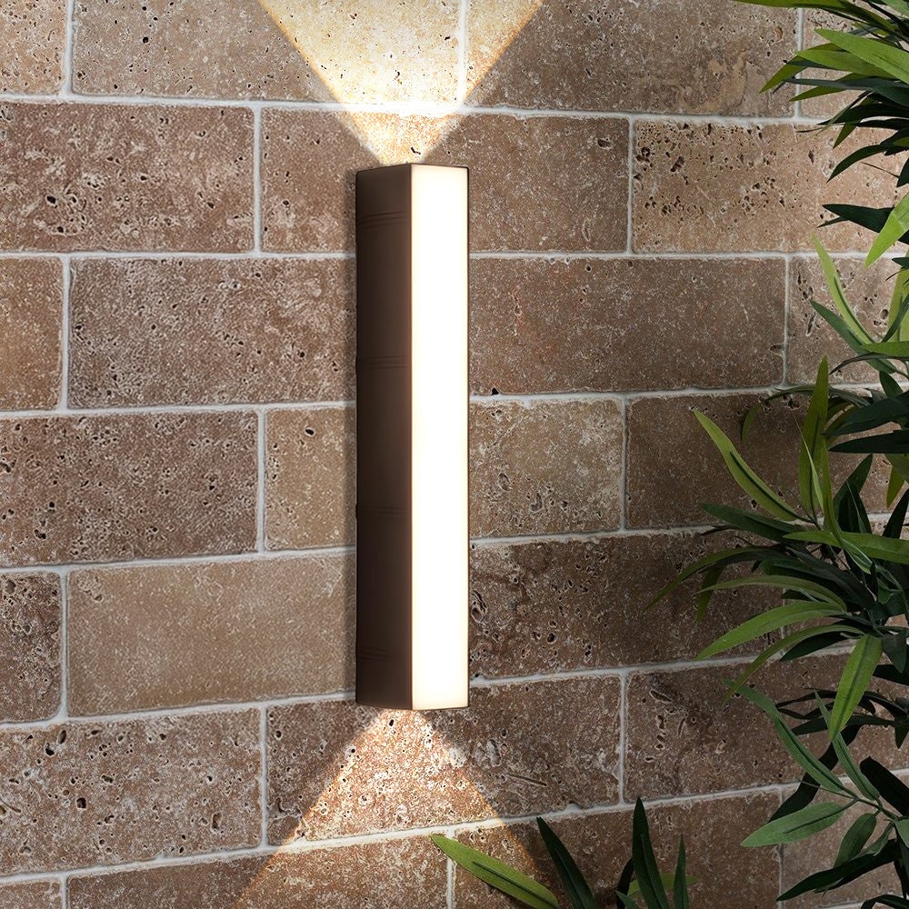 LED Wall Sconce with Outdoor Mount Lighting and Up Down Light Lamp