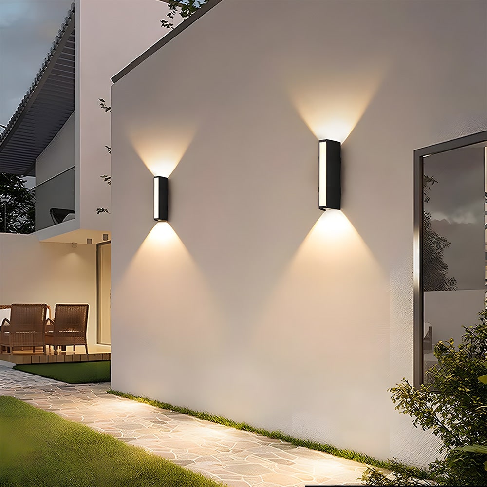 LED Wall Sconce with Outdoor Mount Lighting and Up Down Light Lamp