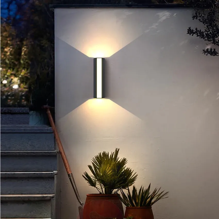 LED Wall Sconce with Outdoor Mount Lighting and Up Down Light Lamp