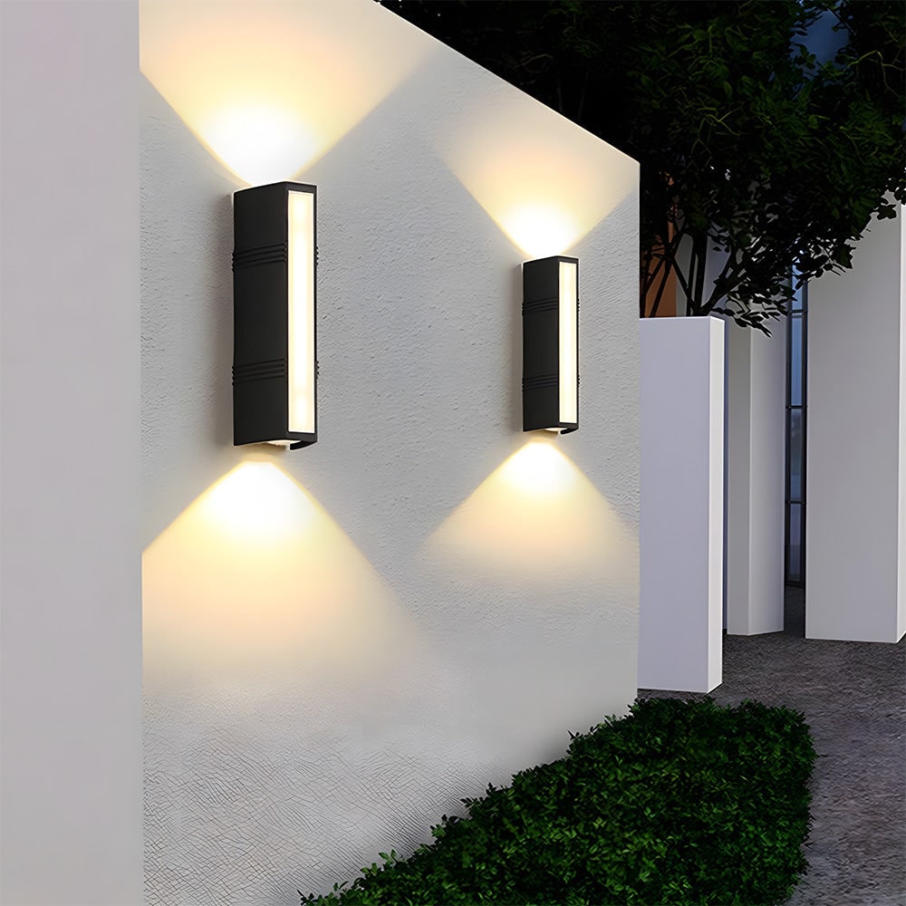 LED Wall Sconce with Outdoor Mount Lighting and Up Down Light Lamp