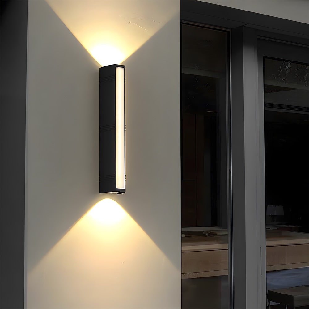 LED Wall Sconce with Outdoor Mount Lighting and Up Down Light Lamp
