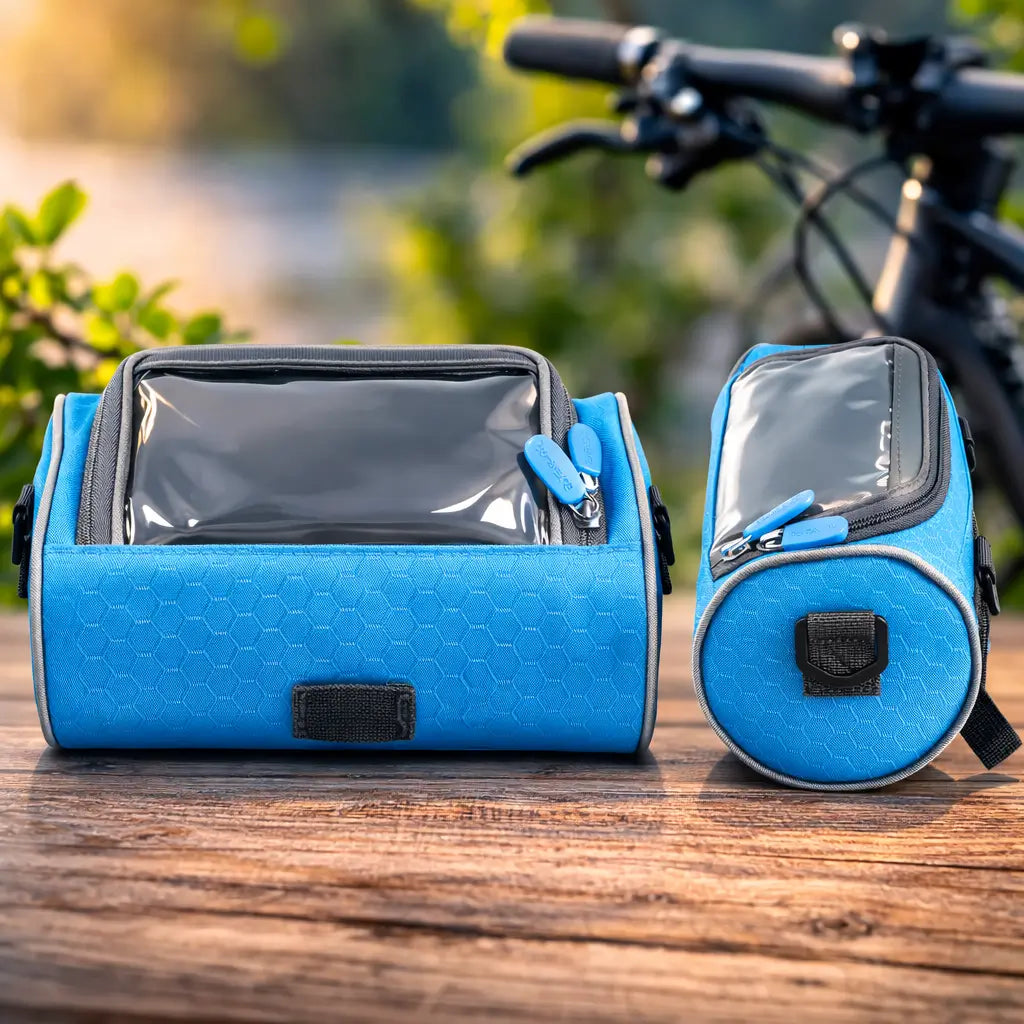 Bike Handlebar Storage Bag with Touchscreen Phone Compartment