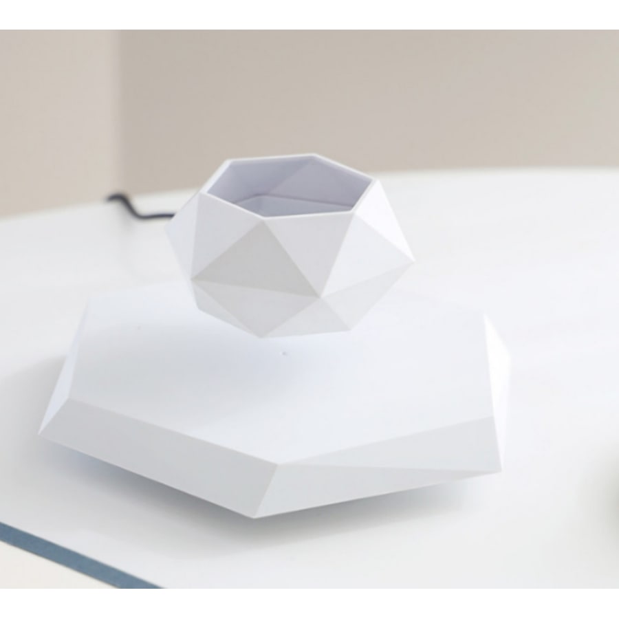 Levitating Flower Pot and Planter with Geometric Hexagonal Base for Indoor Plants