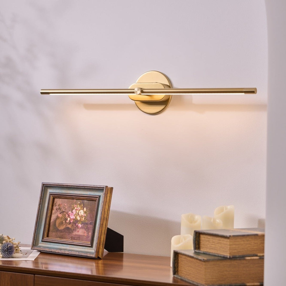 Linear Battery Powered Modern Wall Sconce with LED Cordless Rechargeable and Minimalist Design