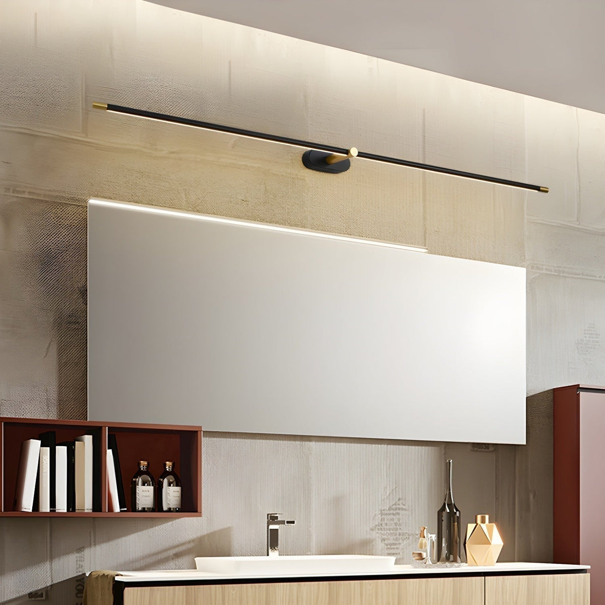 Linear Battery Powered Modern Wall Sconce with LED Cordless Rechargeable and Minimalist Design